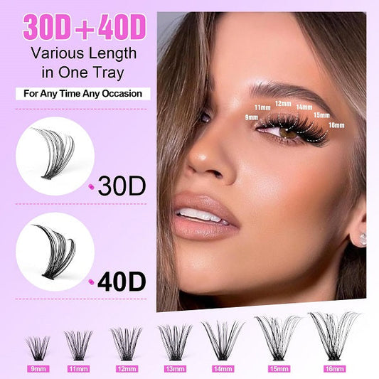 Lash Extension Kit DIY 280pcs (9-16mm, 30D&40D,Kit)