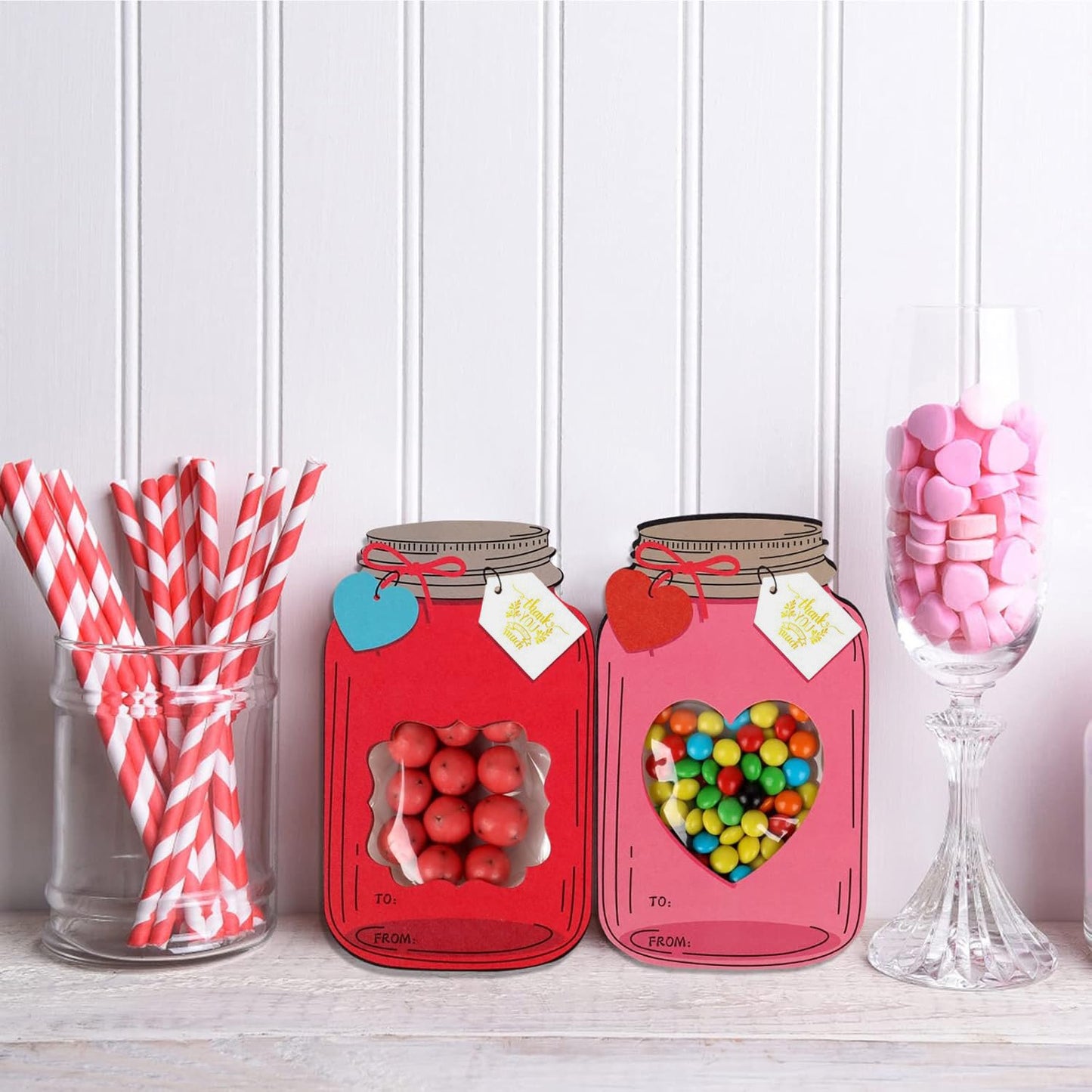 💖Mason Jar Happy Valentines Day Cards🍬