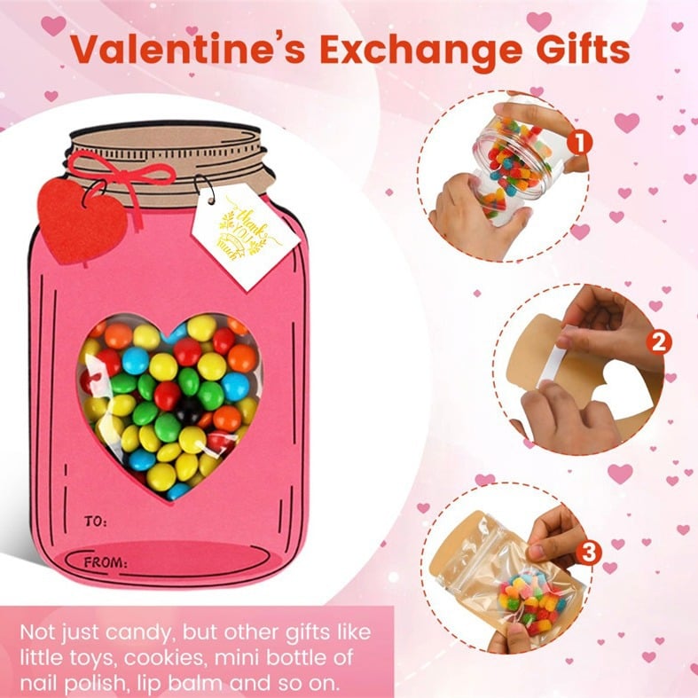 💖Mason Jar Happy Valentines Day Cards🍬