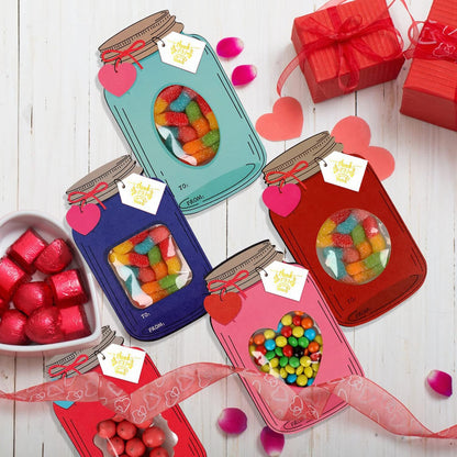 💖Mason Jar Happy Valentines Day Cards🍬